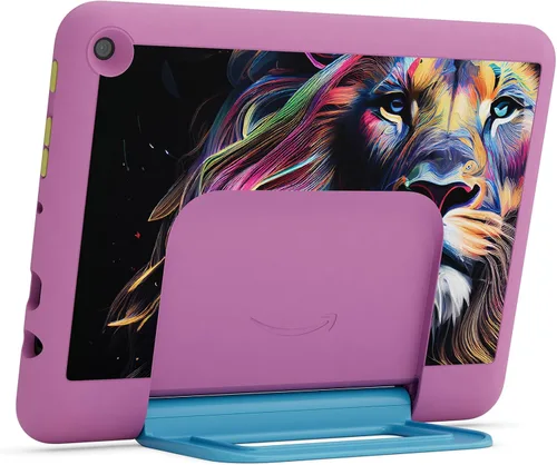 Vista 3 de Funda infantil Amazon para tablet Fire HD 8 (solo compatible con tablets de 12ª generación). Jungle Cat