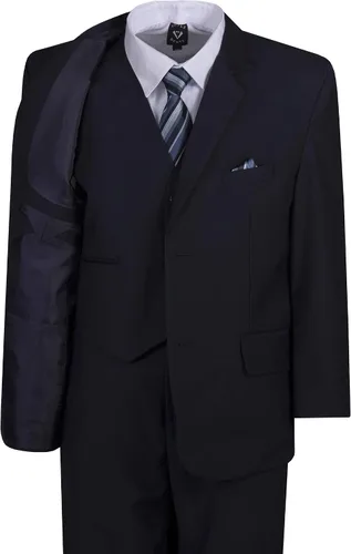Vista 4 de Lito Husky - Traje clásico de 6 piezas con 2 botones y corbata para el cuello y bolsillo cuadrado