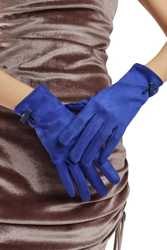 Vista 67 de Sahabowi Guantes de cuero para clima frío Manopla de lana cálida de invierno para mujeres