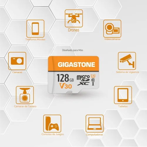 Vista 4 de GIGASTONE Paquete de 2 tarjetas Micro SD de 128 GB, grabación de video A1 V30 4K, compatible con cámara de seguridad, cámara de salpicadero, drone