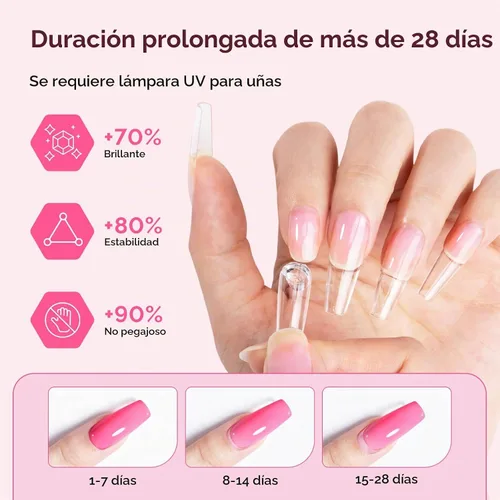 Vista 4 de MelodySusie Gel de uñas sólido constructor de 2.12 oz con kit de polvo