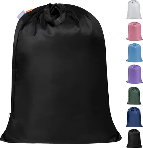 Vista 17 de Polecasa - Mochila de lavandería duradera con correas acolchonadas, tela resistente a desgarros, 3.8 oz/yd² y múltiples bolsillos, grande, Negro