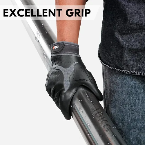 Vista 5 de Vgo... NGG X1 Guantes de trabajo Gription sin costuras, guantes de trabajo para hombres, guantes antideslizantes para almacenamiento y conductores