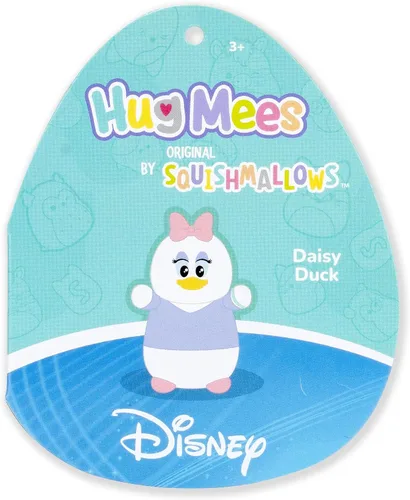 Vista 4 de Squishmallows HugMees de pato Daisy de Disney original de 10 pulgadas – Peluche oficial ultrasuave de Jazwares (tamaño mediano)