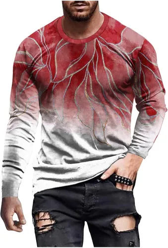 Vista 8 de Camisetas de diseñador para hombre, diseño de moda, estampado gráfico 3D, manga larga, casual, para entrenamiento, tallas grandes, para otoño