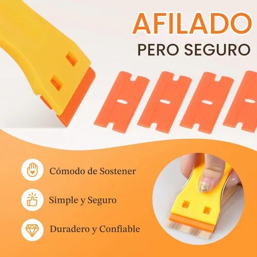 Vista 6 de DOORES Cinta para Extensiones de Cabello 72 Lengüetas y Herramienta Raspadora Removedora con 10 Cuchillas de Repuesto de Plástico, Cinta de Repuesto