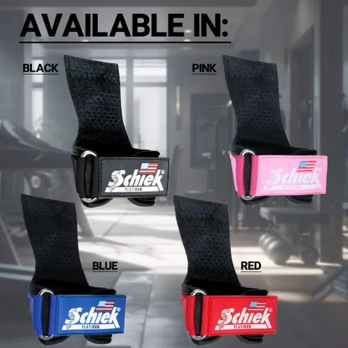Vista 8 de Schiek Sports Model 1907 Platinum Edition Ultimate Grips - Correas de levantamiento de pesas 3 en 1, muñequeras y almohadillas de agarre, control