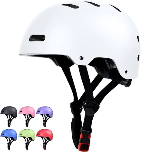 Vista 9 de Casco de patineta y bicicleta para adultos, mujeres, hombres, jóvenes y niños (2-3-5-8-14+ años, niños y niñas) - Casco ajustable multideporte
