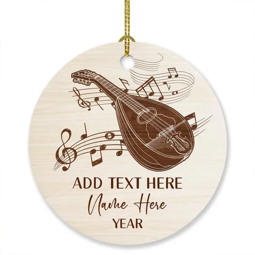 Vista 26 de Adorno de Navidad personalizado de acordeonista 2024, adornos de instrumentos musicales, adorno de acordeón, regalo para amantes de la música, texto