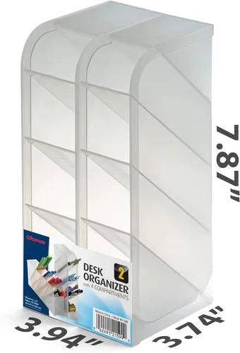 Vista 2 de Officemate Juego de organizador de escritorio, 8 compartimentos para bolígrafos y lápices, almacenamiento de escritorio vertical u horizontal