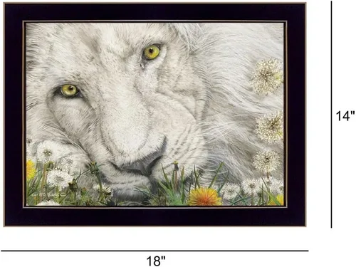 Vista 3 de Trendy Decor4U Dandy Lion by Ed Wargo - Arte de pared impreso, 18 x 14 pulgadas, color blanco