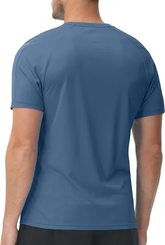 Vista 3 de MoFiz Men's UPF 50+ UV Sun Protection Shirts Rash Guard Swim Shirt Short Sleeve Fishing T-Shirt for Men Beach Outdoor