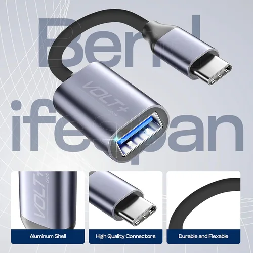 Vista 3 de OTG - Adaptador USB-C a USB 3.0 [paquete de 2] Thunderbolt 3 compatible con Apple MacBook Pro/Air iPhone 16 Pro Max/Plus/15 Samsung Galaxy