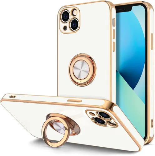 Vista 14 de Hython Funda para iPhone 13 con Soporte de Anillo [Soporte de Anillo Giratorio de 360° con Base Magnética] [Compatible con Soporte de Coche] Bonita