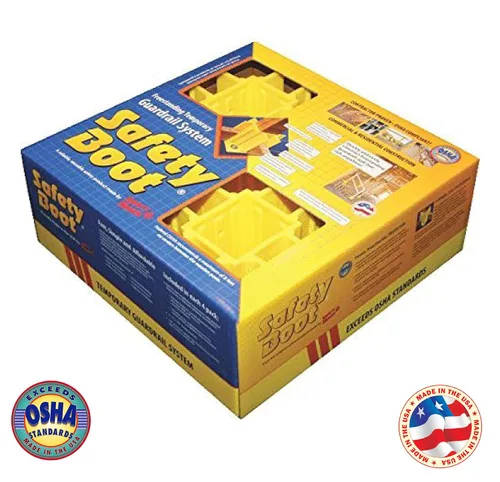 Vista 6 de Safety Boot SB024-B - Base de barandilla amarilla compatible con OSHA con ranuras para puntera (24 unidades)