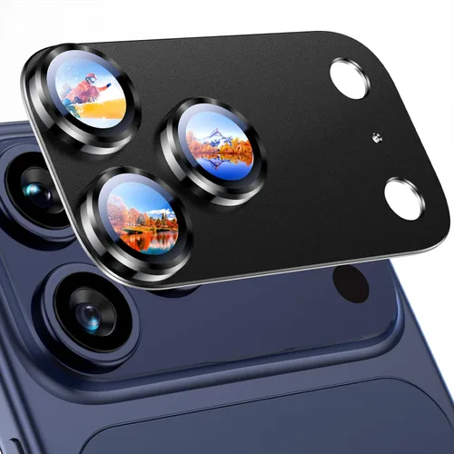 Vista 48 de Uyiton Compatible con iPhone 17 Protector de Lente de Cámara - [No es Fácil de Romper][Fuerte Adsorción][Compatible con Fundas] Protector de Cámara