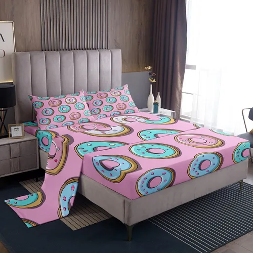 Vista 41 de Feelyou Juego de sábanas para niños con diseño de aguacate, ropa de cama bonita con frutas para niños y niñas, 1 sábana encimera y 1 sábana bajera