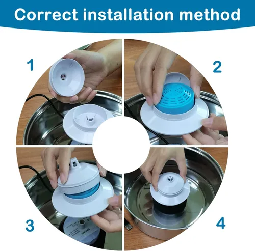 Vista 6 de Filtros de fuente de agua para gatos, filtros de repuesto para fuente de gato para dispensador automático de agua para mascotas de 2.0L/67 onzas