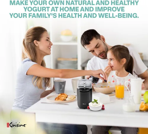 Vista 7 de Euro Cuisine YM360 Máquina para Hacer Yogur con control de tiempo y temperatura ajustable, tarro de vidrio de 2 cuartos de galón, termómetro GRATIS