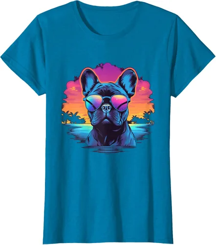 Vista 48 de Camiseta de perro Bulldog Francés para hombres y mujeres, Negro