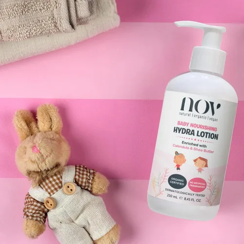 Vista 7 de Baby Nourishing Hydra Lotion - Loción para bebés para recién nacidos para calmar la picazón y el enrojecimiento - Manteca de karité esencial