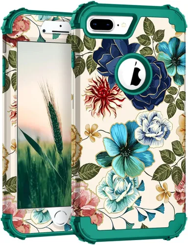 Vista 147 de Hocase Funda para iPhone SE 2022/2020, resistente a prueba de golpes, de plástico duro+goma de silicona, funda protectora híbrida para iPhone SE