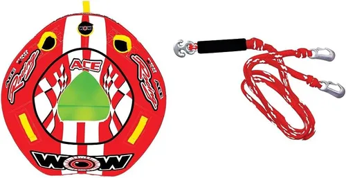 Vista 9 de Wow Sports World of Watersports Ace Racing Boat Tube 1 persona inflable remolcable tubo para navegar, 15-1120