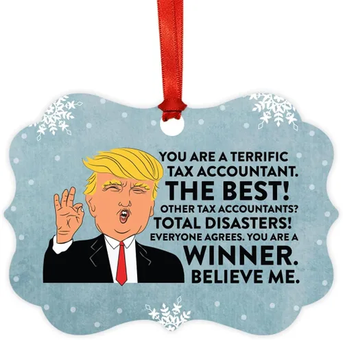 Vista 119 de Andaz Press Presidente Donald Trump Fancy Frame Recuerdo Adorno de Navidad Regalo de broma Ejecutivo de Cuenta, 1 paquete, Divertidas Ideas