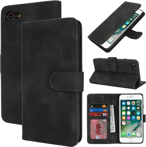Vista 67 de Funda tipo cartera para iPhone 8 Plus iPhone 7 Plus con tarjetero para iPhone 8 Plus, funda tipo cartera para mujeres y hombres, de piel sintética