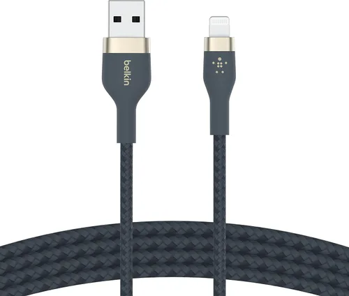 Vista 9 de Belkin BoostCharge Pro Flex Cable Trenzado USB Tipo A a Lightning (1M/3.3FT), Cable de Carga Certificado MFi para iPhone 14, 13, 12, 11, Pro, Max