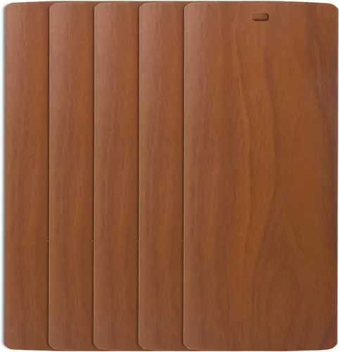 Vista 5 de DALIX Partes de persianas verticales de vinilo de madera, pecan 82.5 pulgadas, ventana alta, paquete de 5