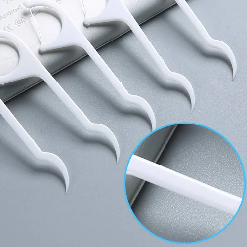 Vista 3 de 100 unidades desechables de hilo dental palitos limpiador de dientes cuidado oral con estuche de plástico portátil