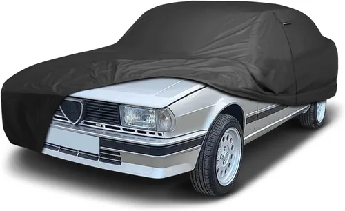Vista 45 de iCarCover Funda de automóvil personalizada de alta calidad para Alfa Romeo 147 2002-2007, resistente, impermeable, para todo tipo de clima, lluvia