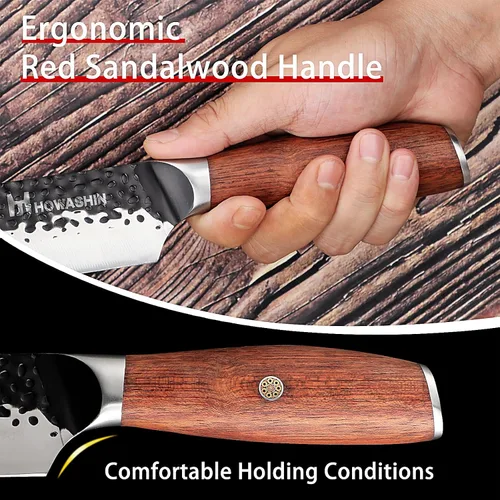 Vista 38 de Cuchillo de chef de 6 pulgadas, cuchillos de cocina, deshuesado de acero inoxidable alemán de alto carbono, cuchillo profesional para carne, aves