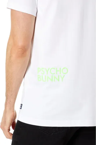 Vista 3 de Psycho Bunny Chester - Camiseta estampada bordada blanca XL (7 de hombre de EE. UU.), Blanco