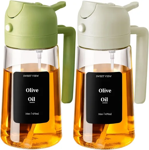 Vista 9 de SWEET VIEW Pulverizador de aceite de oliva 2PCS para cocinar 16oz/470ml
