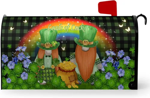 Vista 25 de Funda magnética para buzón patriótico de verano del 4 de julio, cubierta para buzón de bandera de Estados Unidos, diseño floral, Día