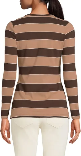Vista 2 de Lands' End - Camiseta de algodón de manga larga y cuello redondo para mujer