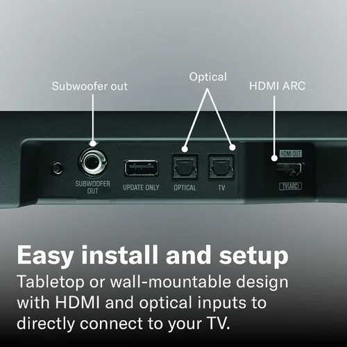 Vista 10 de Yamaha Audio SR-B20A Barra de sonido con subwoofers integrados y Bluetooth, negro