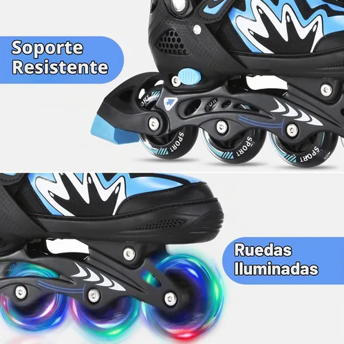 Vista 5 de TOMSHOO Kids Roller Blades Adjustable Inline Skates