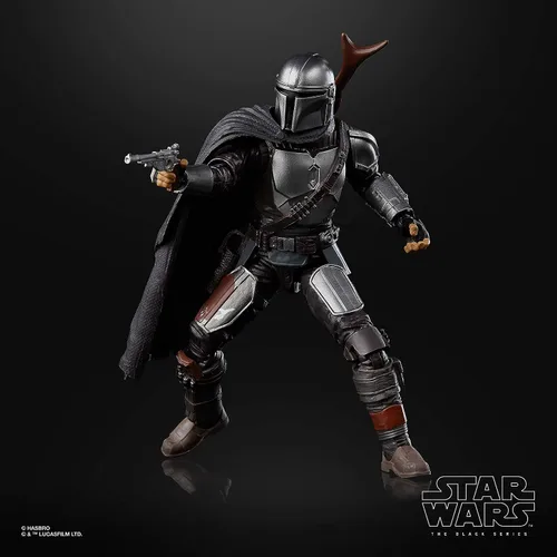 Vista 4 de Figura de juguete Star Wars Serie The Black, The Mandalorian de acción, pieza de colección a escala de 15cm, juguetes para niños a partir de 4 años