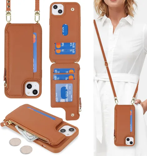 Vista 25 de Cavor para iPhone 14 Plus Funda tipo cartera con tarjetero, Funda tipo cartera para iPhone 14 Plus para mujeres, Doble cierre magnético a prueba