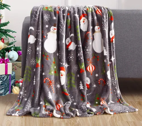 Vista 18 de Elegant Comfort - Manta de vellón muy suave y aterciopelada, con estampado navideño, a cuadros escoceses, de 50 x 60 pulgadas (búfalo negro)