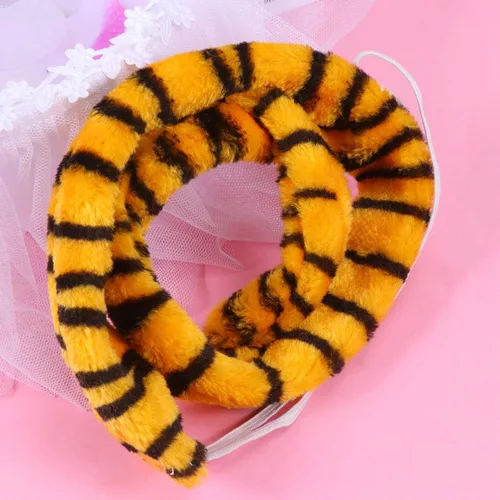 Vista 7 de ABOOFAN Cola de tigre para Halloween, cosplay, cola de animal de felpa, para disfraz, accesorio para cabina de fotos