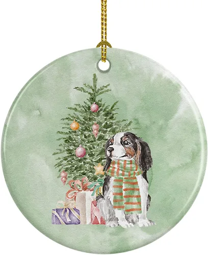Vista 44 de Caroline's Treasures Bulldog, Bulldog inglés #2 y árbol de cerámica adorno colgante para árbol de Navidad, decoración colgante para el hogar