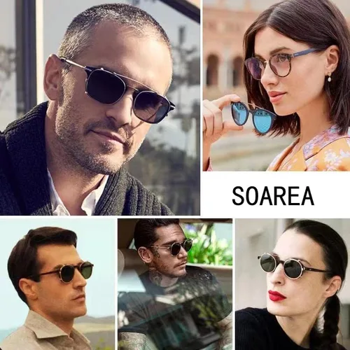 Vista 6 de Gafas de sol con clip de doble lente con marco óptico, gafas de computadora con bloqueo de luz azul UV400 antirreflejos para conducir, C6