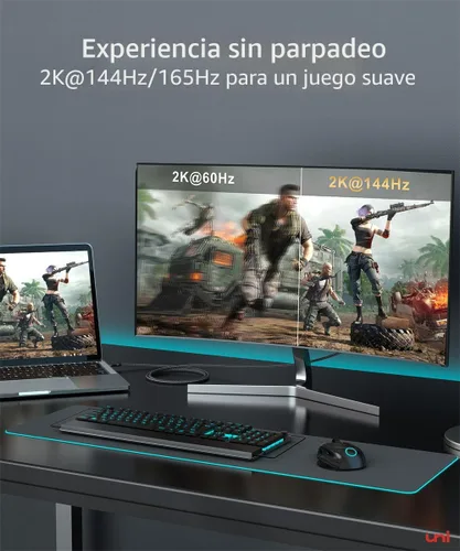 Vista 8 de uni Cable USB C a DisplayPort para oficina en casa (4K @60Hz, 2K @165Hz), cable USB tipo C a DisplayPort de aluminio resistente