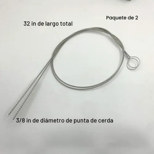 Vista 3 de 2 cepillos de limpieza con punta de cerdas de 3/8 x 32 pulgadas de largo, herramienta de limpieza flexible para barriles limpios, tubo