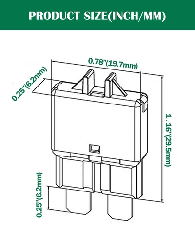 Vista 5 de LENKRAD Fusible reiniciable automotriz 5A, 10A, 15A, 20A, 25A, 30A, ATC, ATO, surtido de fusibles de reinicio manual para automóvil, disyuntor