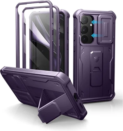 Vista 51 de Dexnor Funda para Samsung Galaxy S24 con Cubierta Deslizante Integrada para Cámara y Protector de Pantalla y Soporte, Funda Resistente a los Golpes